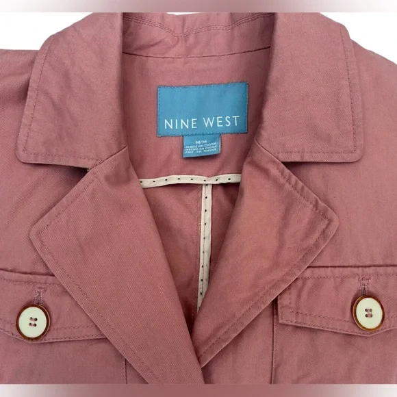 NINE WEST Women’s Button Up Cotton Canvas Utility Jacket Size: M - Picture 8 of 9